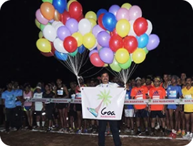 Goa Marathon runners at night